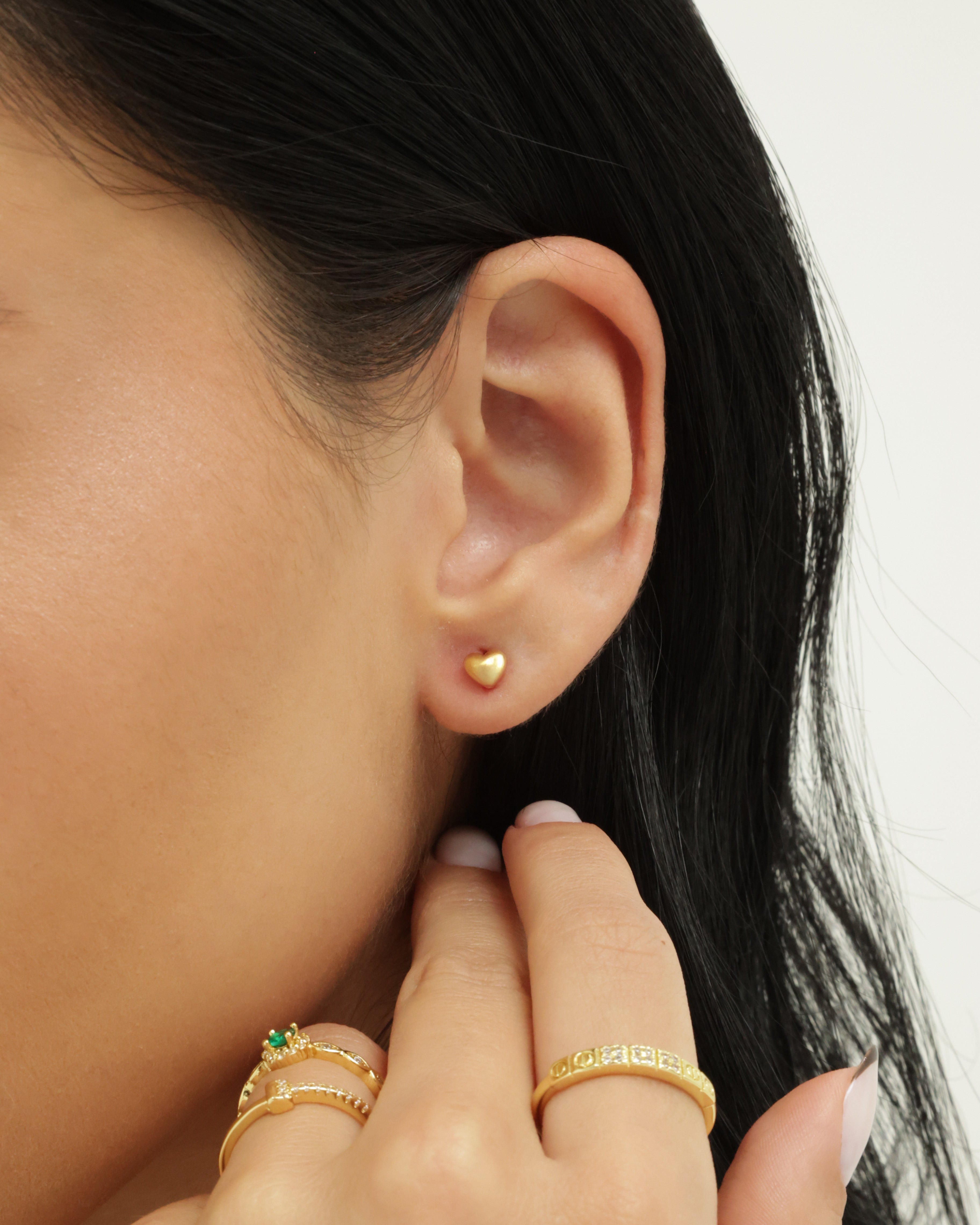 Combo corazón Cadena Singapur 45cm + Dije bless Love + aretes