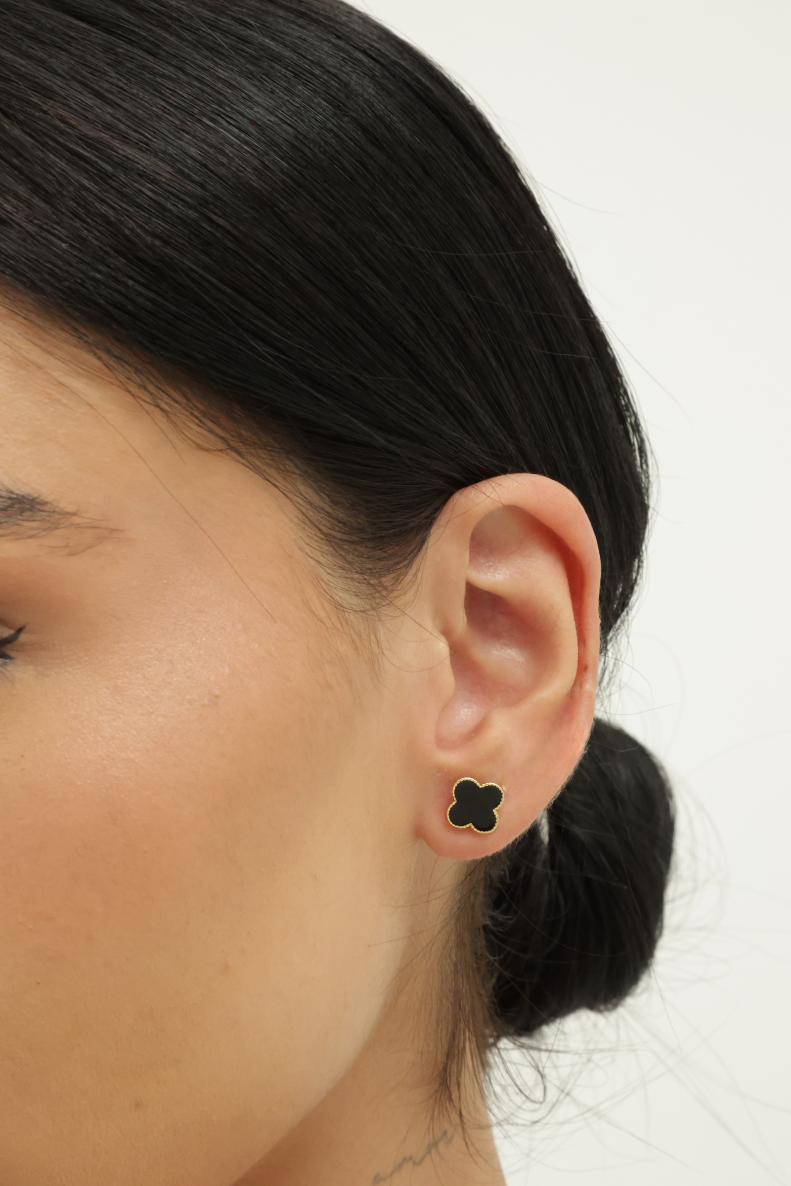 Aretes trébol negro VC