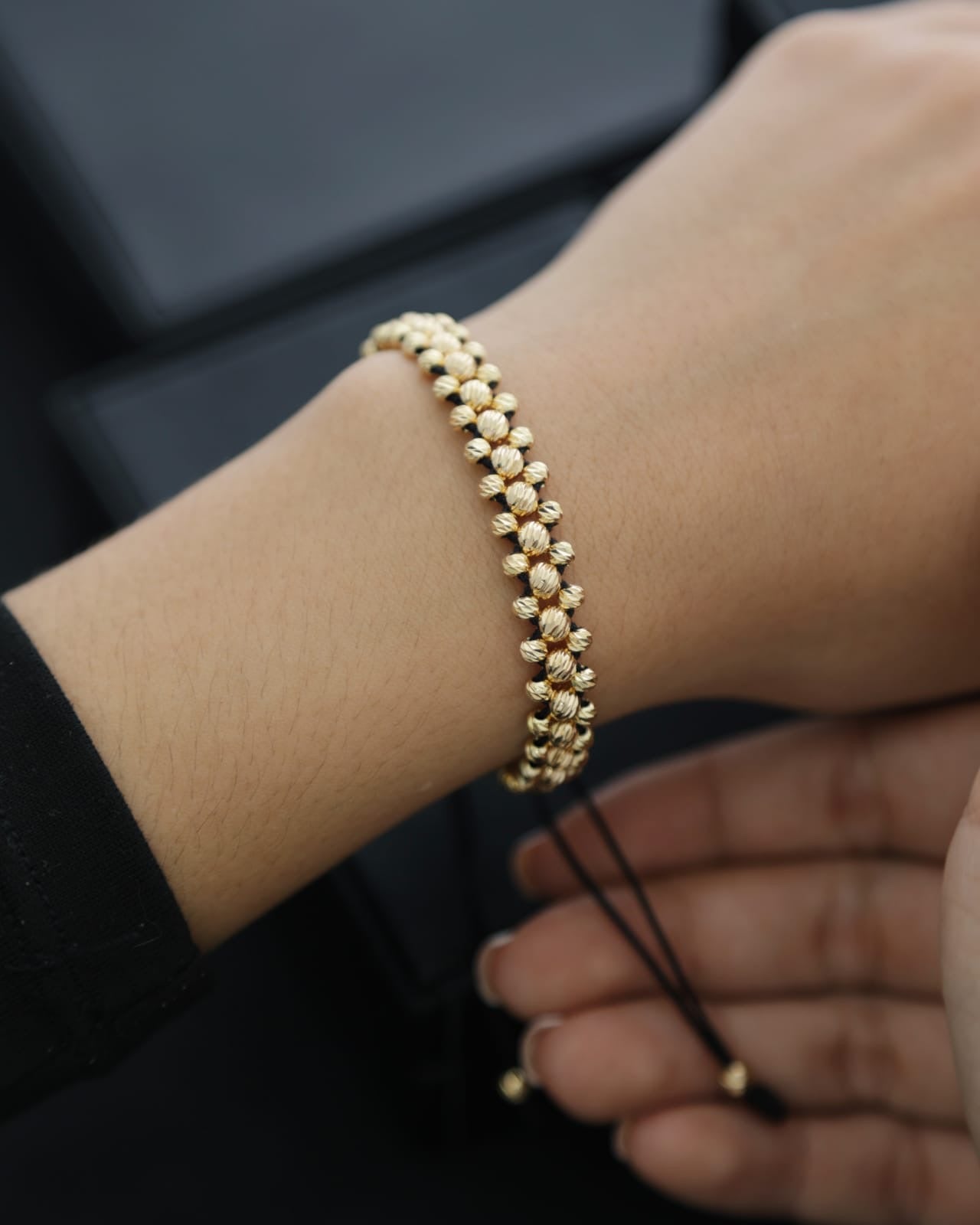 Manilla tres carriles full diamantada 4mm y 3mm
