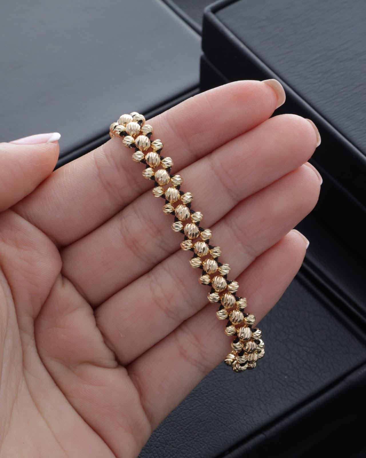 Manilla tres carriles full diamantada 4mm y 3mm
