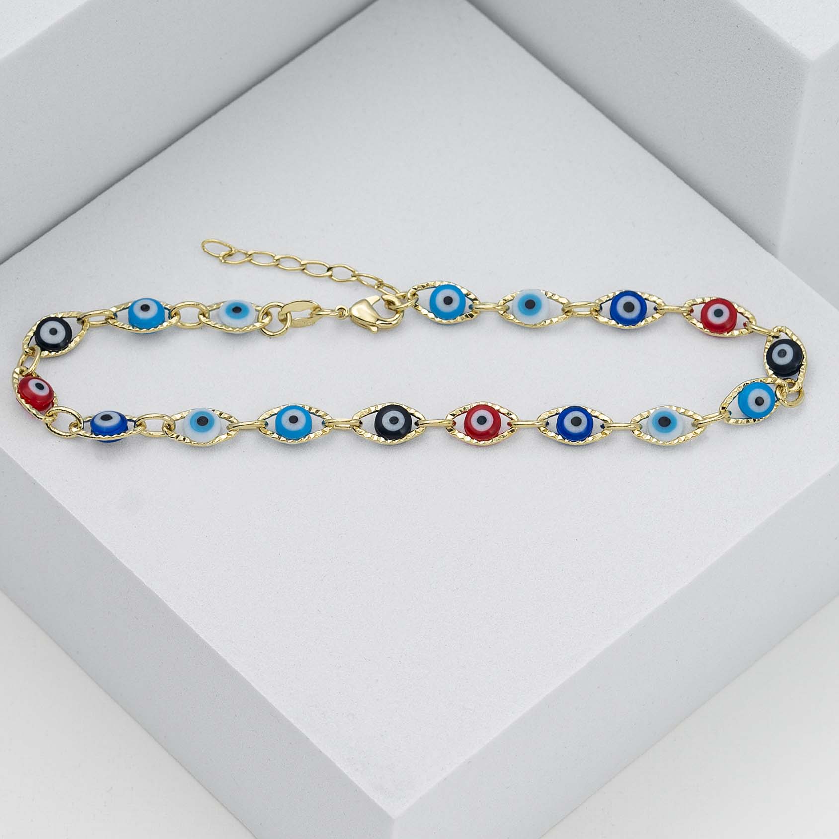 Tobillera Ojo Turco Multicolor 23 Cms + 2 Cms Extensor