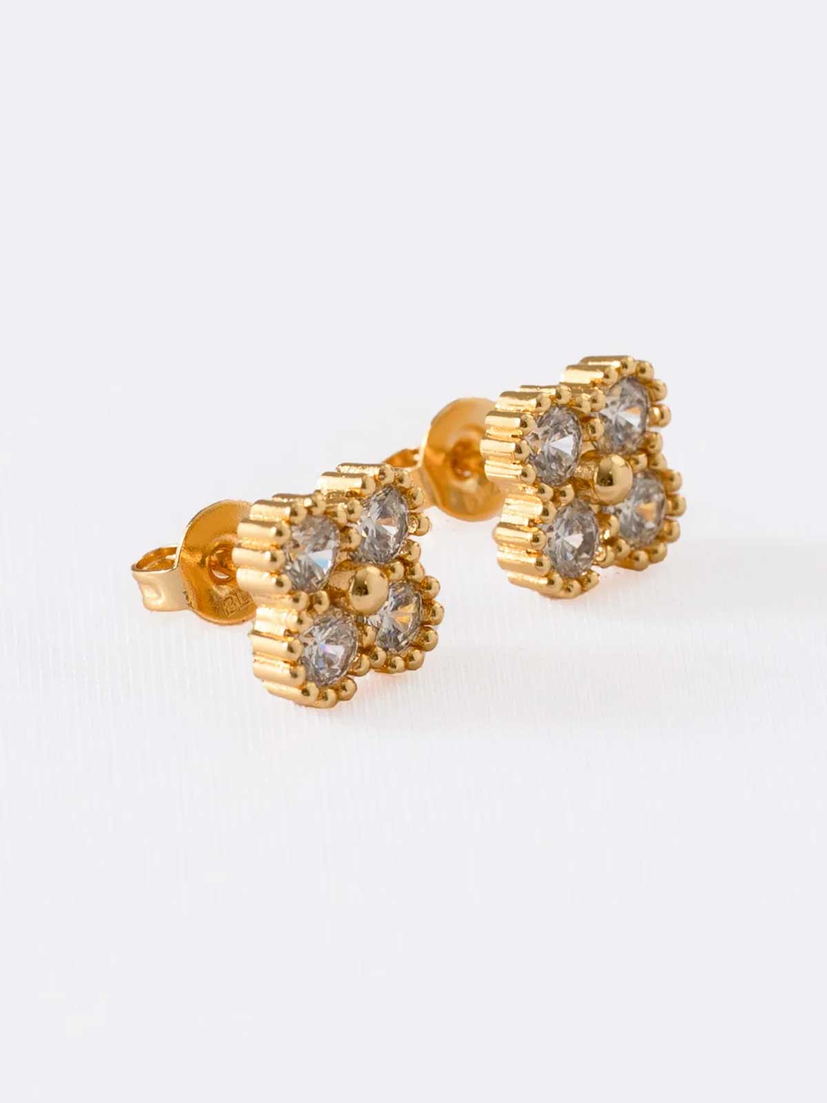Combo Clover dorado + aretes trebol cristal