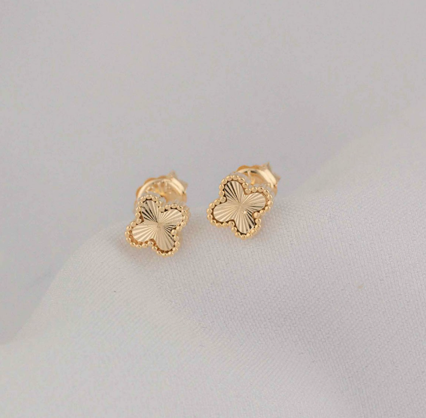Topos trébol dorado diamantado 5mm