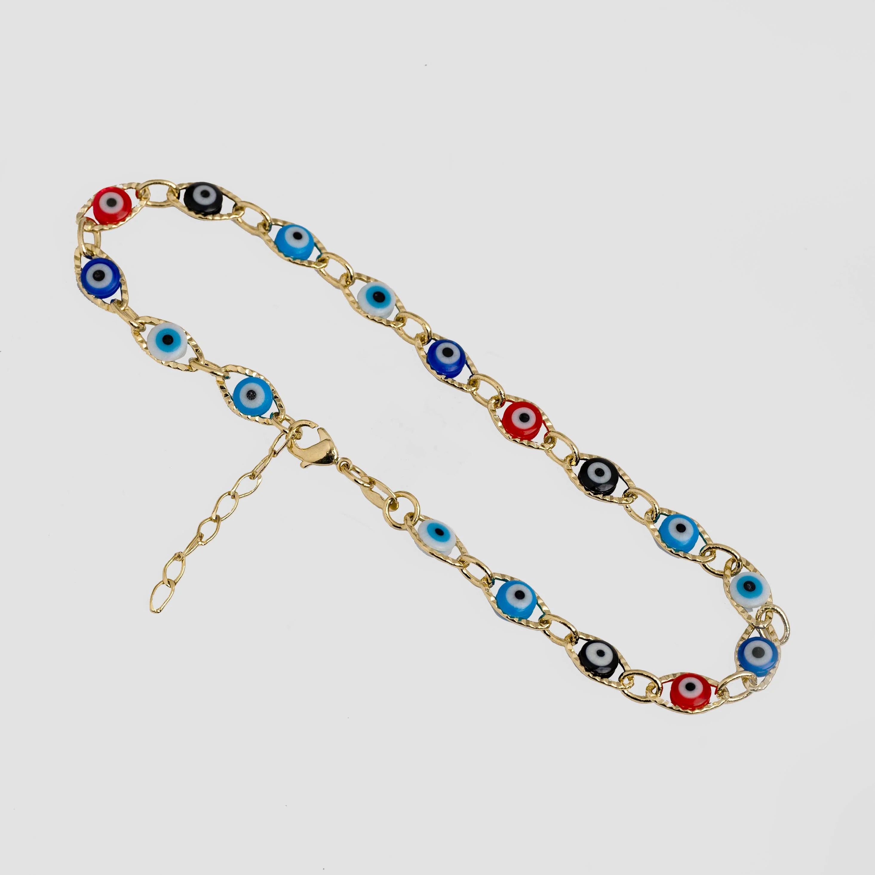 Tobillera Ojo Turco Multicolor 23 Cms + 2 Cms Extensor