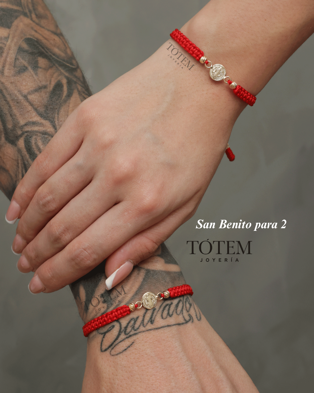 2 Manillas San Benito protector 4mm diamantadas