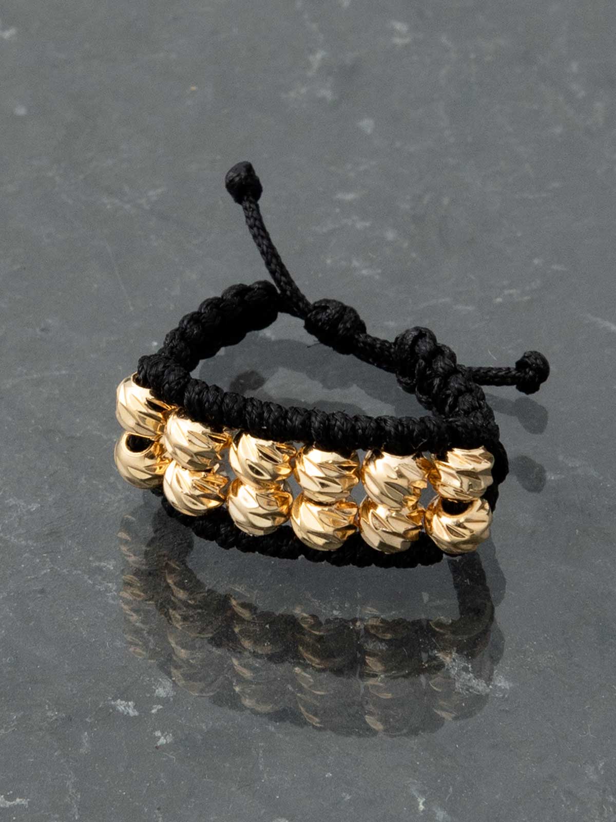 Anillo tejido doble carril diamantado 4mm