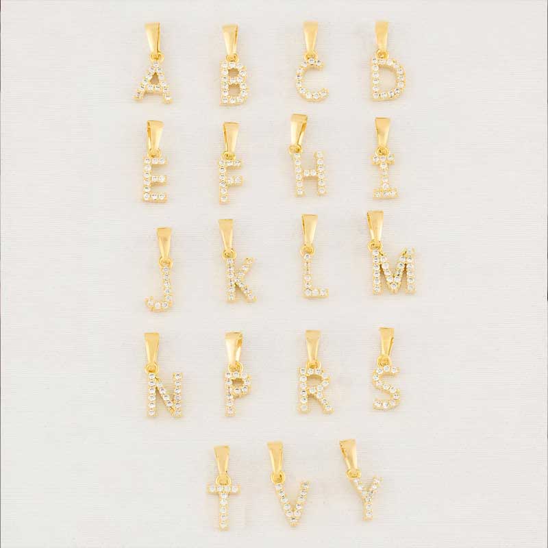 Dije Letras Zircones 8mm