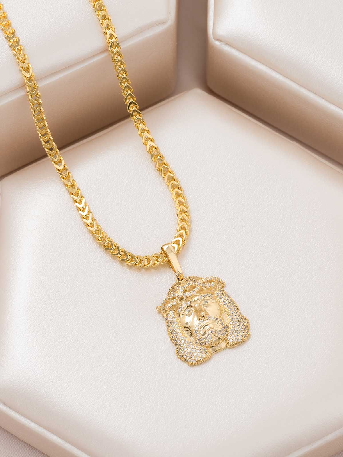 Dije Rostro Cristo Swarovski